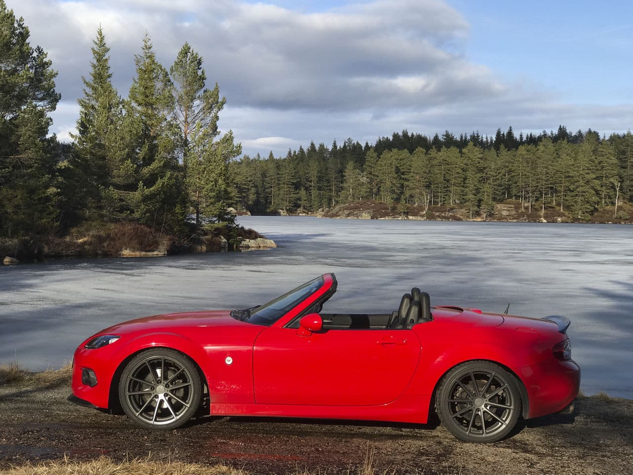 Interior of 2014 Mazda Miata with wheels