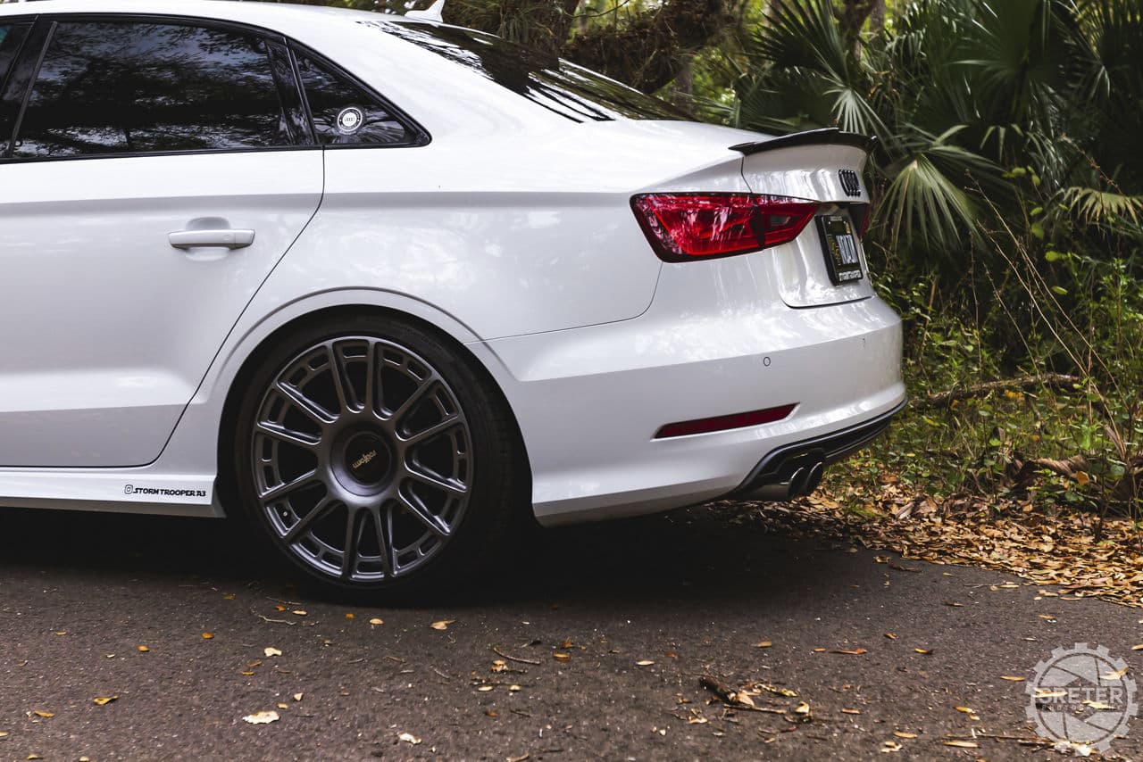 Side profile of 2015 Audi A3 with wheels