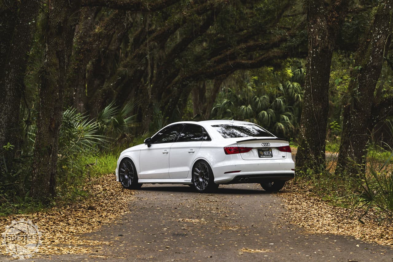 Rear view of 2015 Audi A3 with wheels