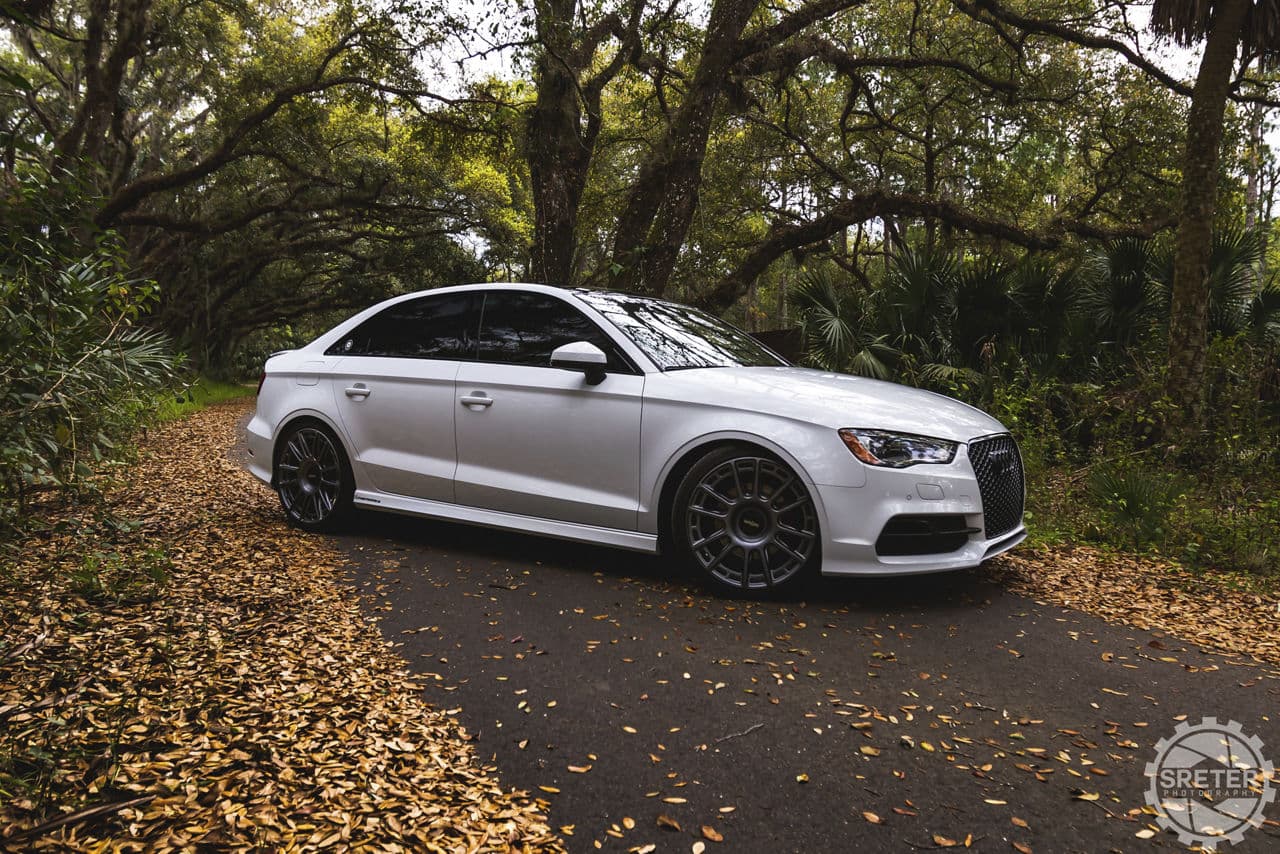 Interior of 2015 Audi A3 with wheels