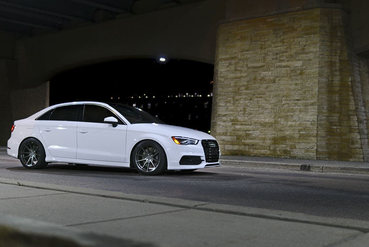 Rear view of 2015 Audi A3 with wheels