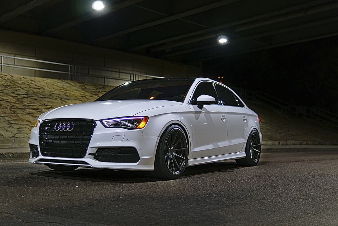 Interior of 2015 Audi A3 with wheels