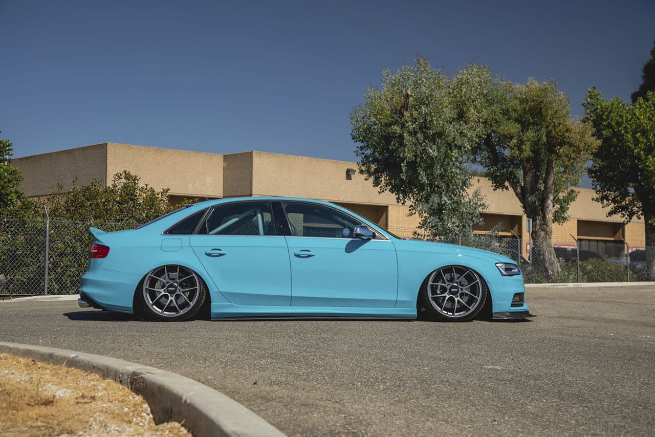 Rear view of 2015 Audi S4 with vehicle wraps