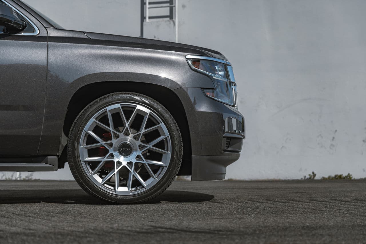 Rear view of 2015 Chevrolet Tahoe with wheels
