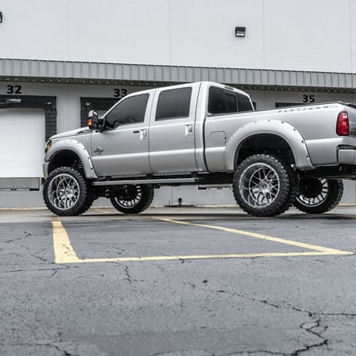 Rear view of 2015 Ford F250 with truck suv wheels