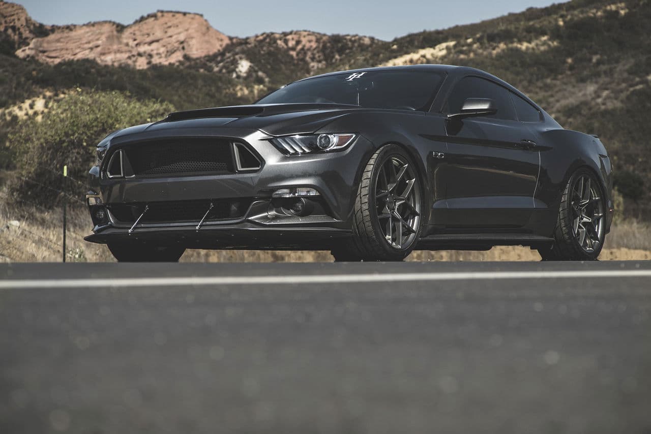 Interior of 2015 Ford Mustang GT with wheels