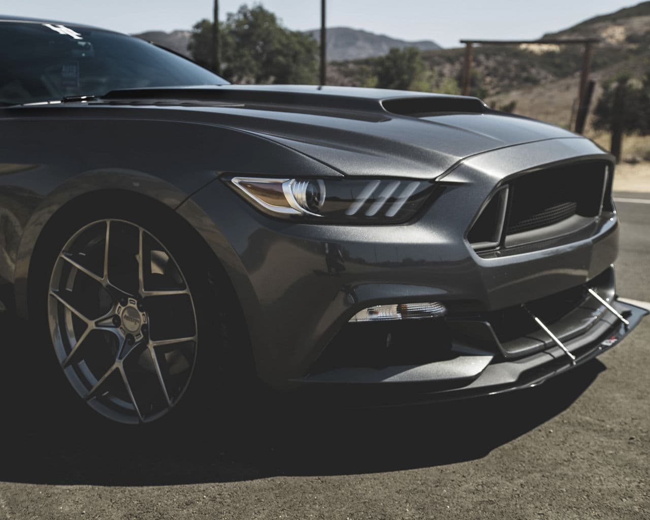 Detail view of 2015 Ford Mustang GT with wheels