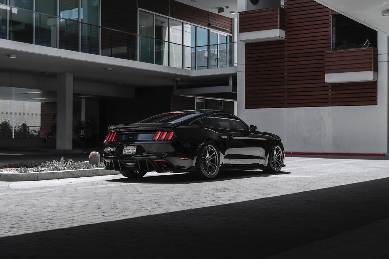 Interior of 2015 Ford Mustang GT with wheels