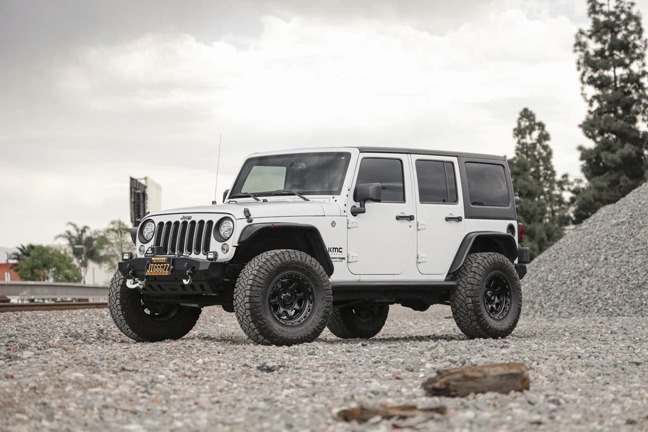 Rear view of 2015 Jeep Wrangler with truck suv wheels