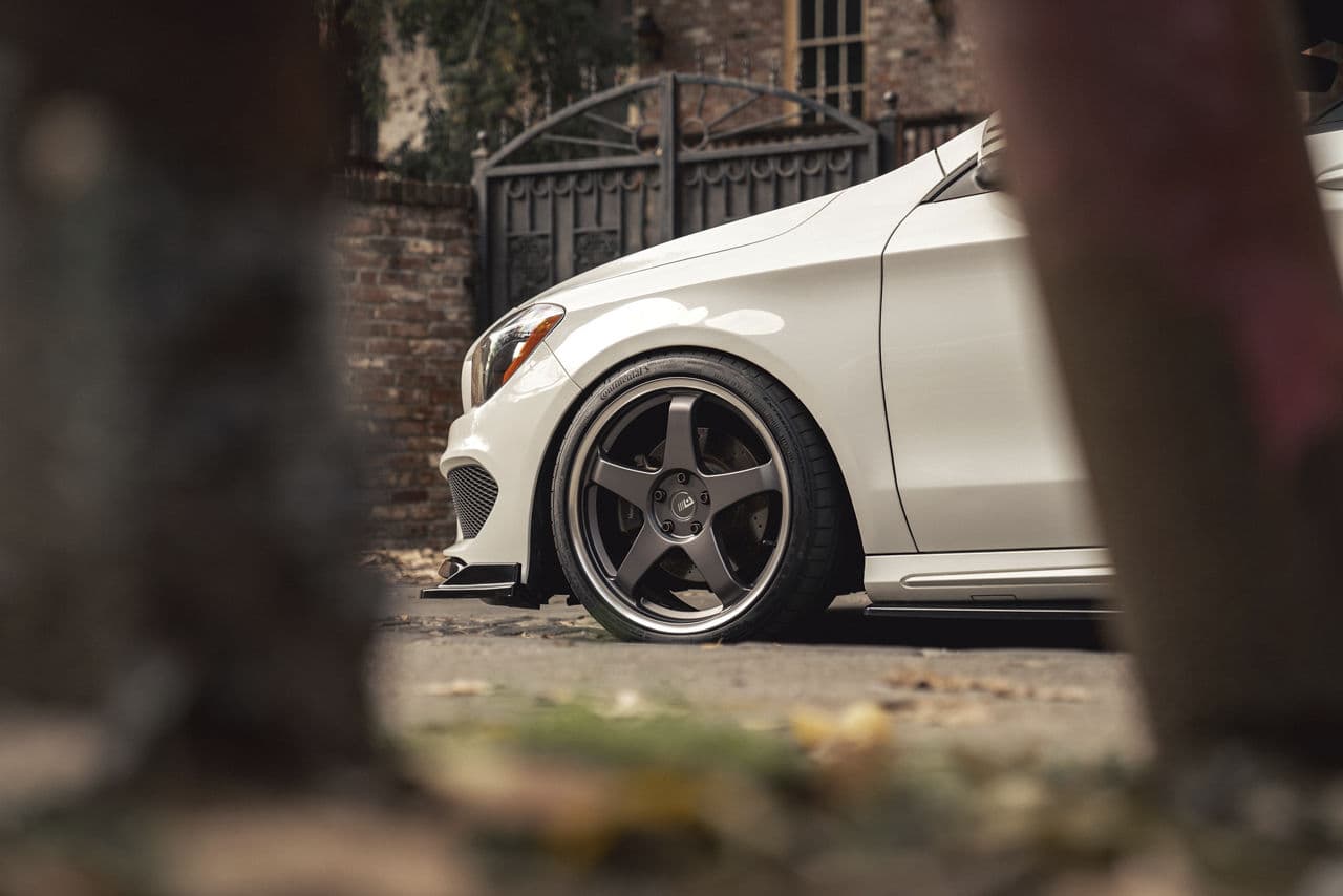 Rear view of 2015 Mercedes-Benz CLA250 with wheels
