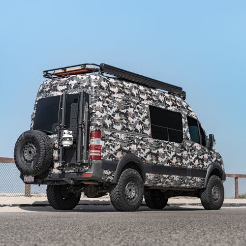 Rear view of 2015 Mercedes-Benz Sprinter with truck suv wheels