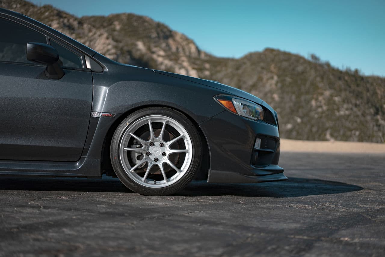 Rear view of 2015 Subaru WRX STI with wheels