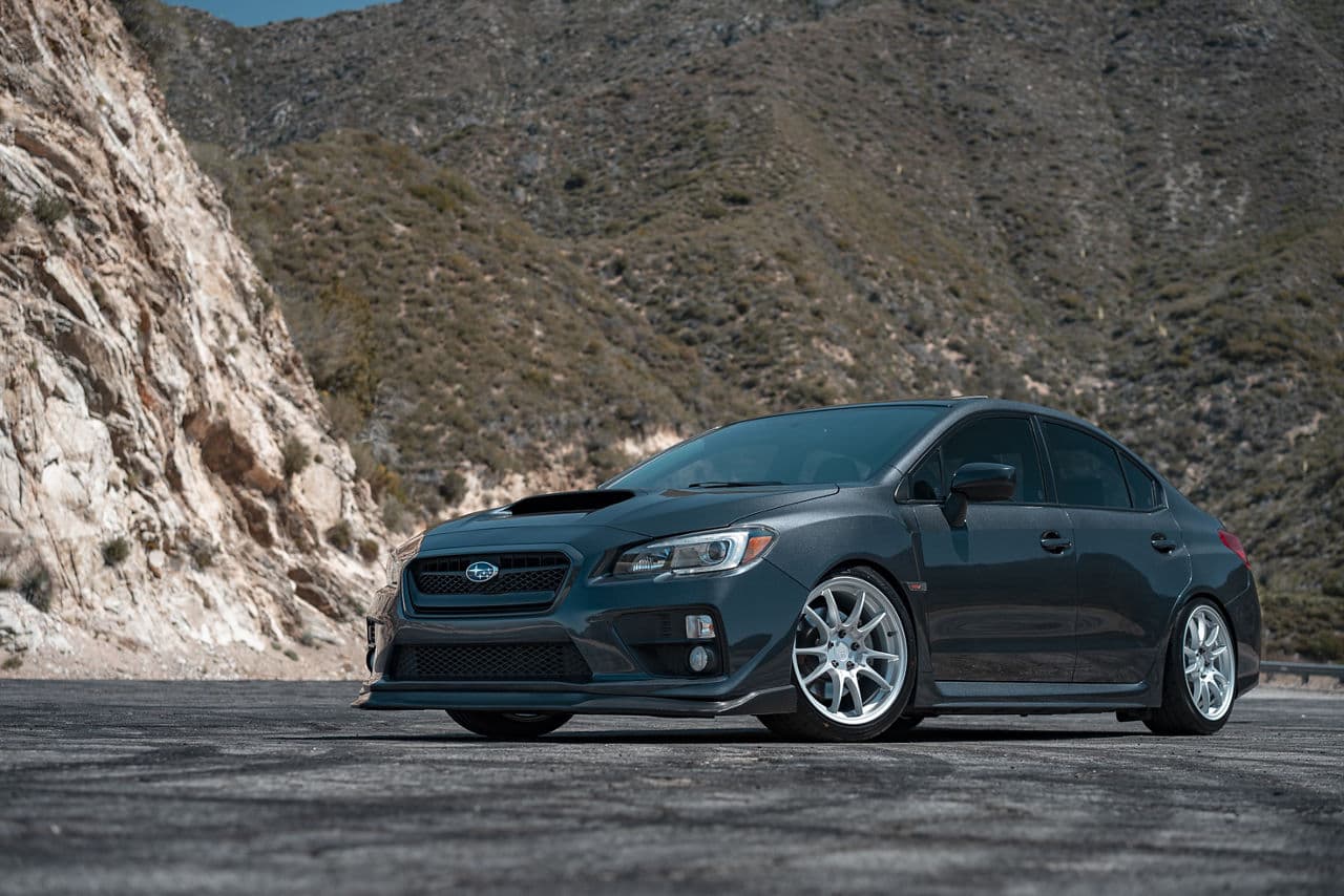 Interior of 2015 Subaru WRX STI with wheels