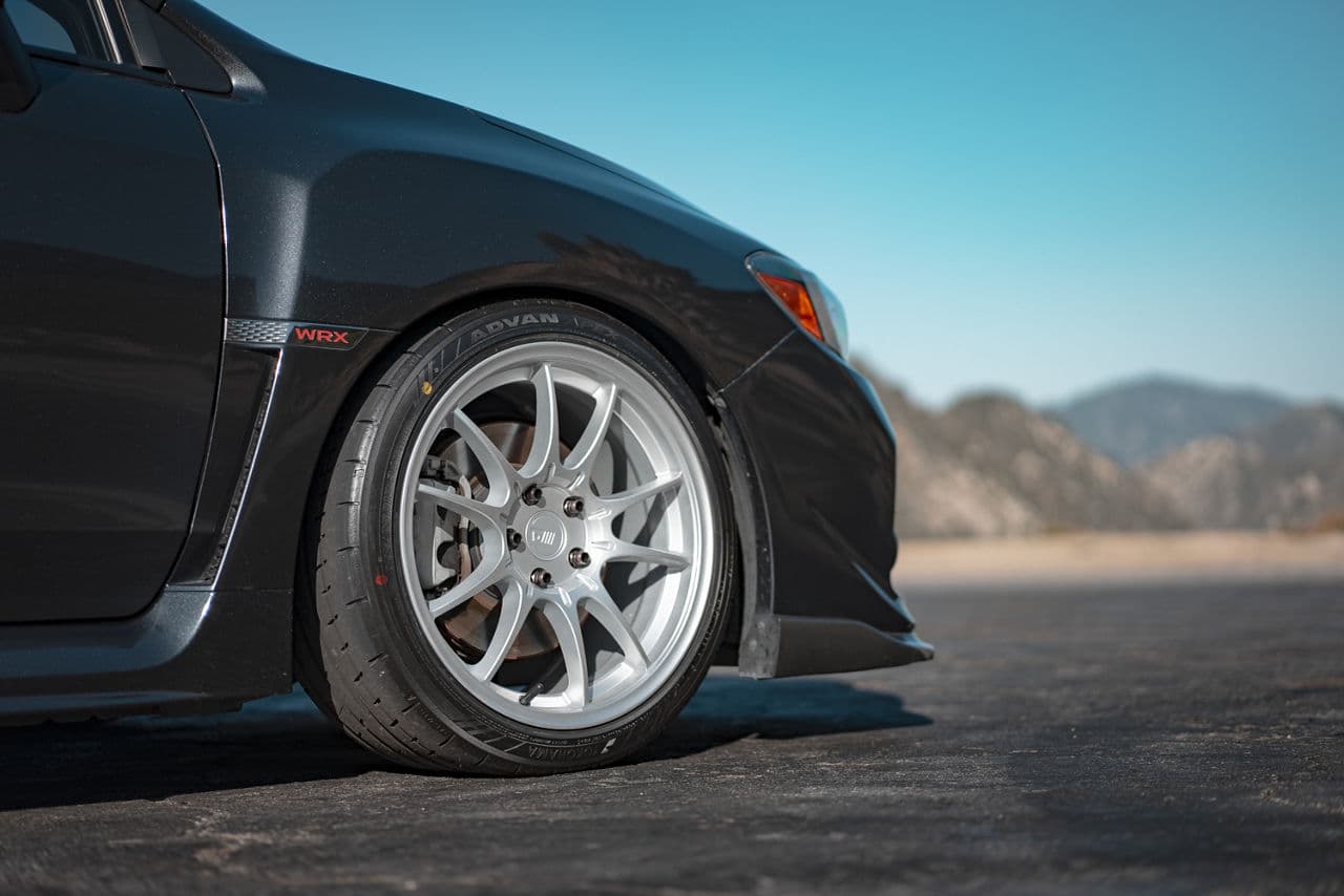 Detail view of 2015 Subaru WRX STI with wheels