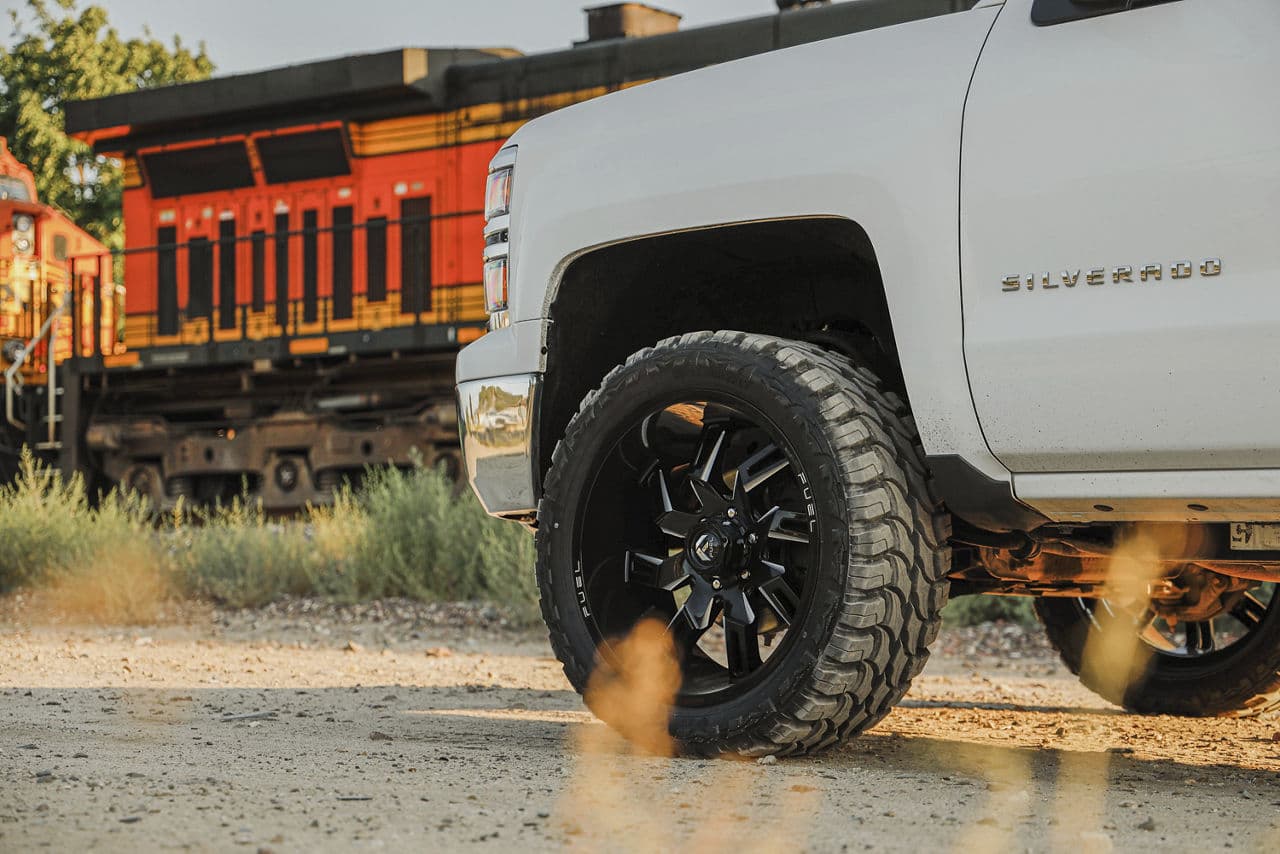 Detail view of 2016 Chevrolet Silverado with wheels