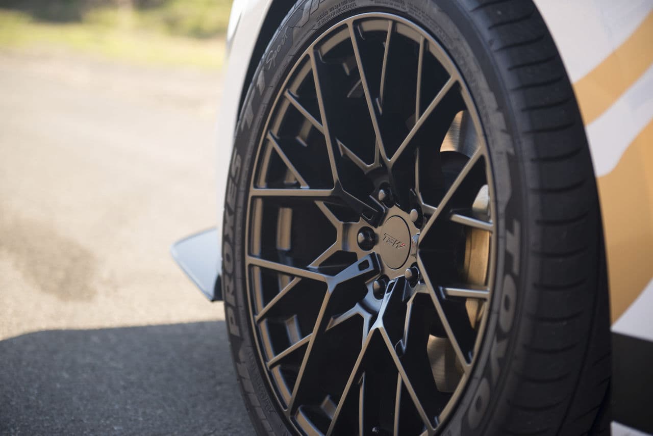 Detail view of 2016 Ford Mustang with wheels
