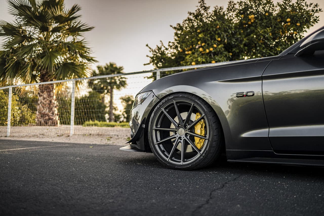 Rear view of 2016 Ford Mustang with wheels