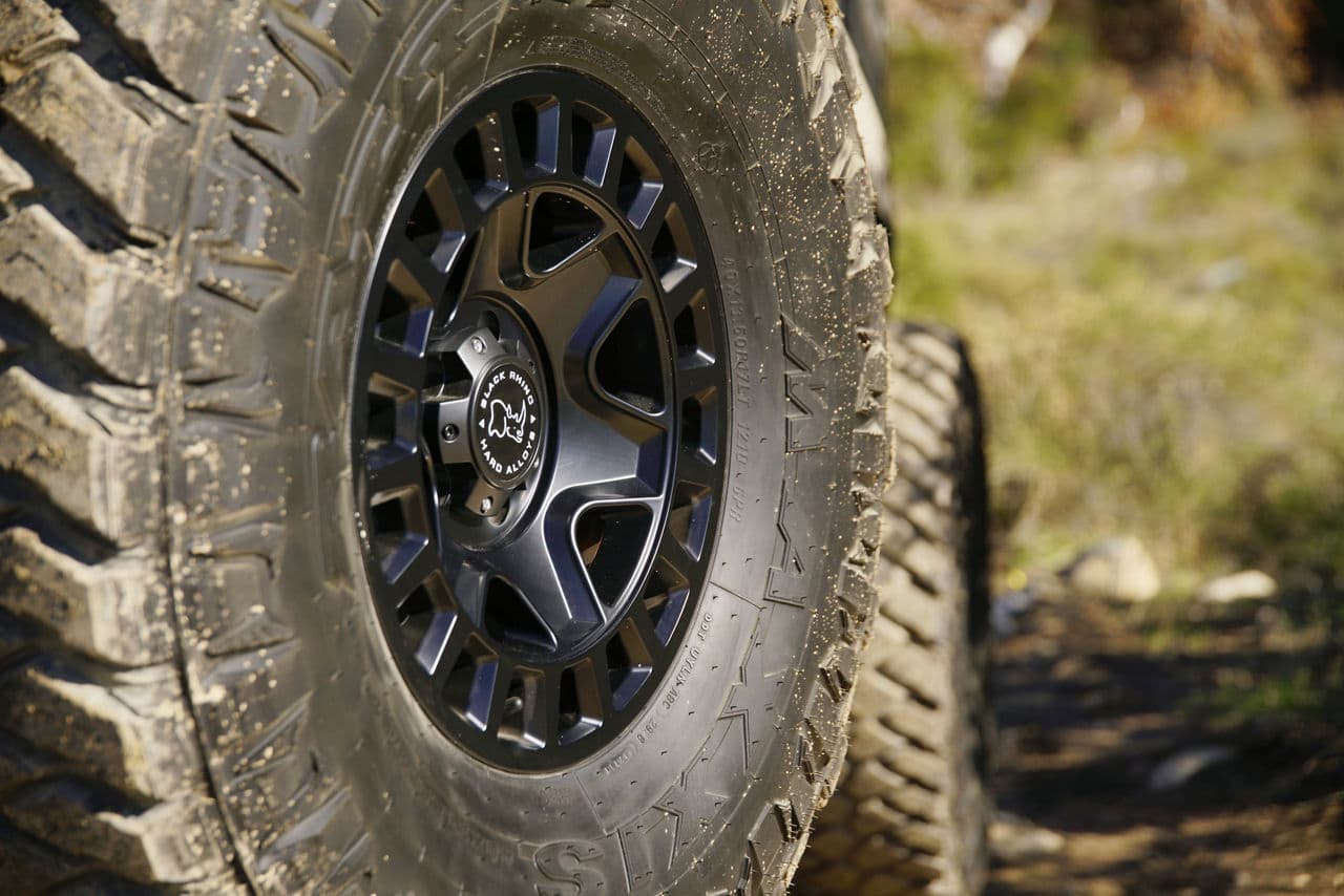 Interior of 2016 Jeep Wrangler with truck and suv wheels