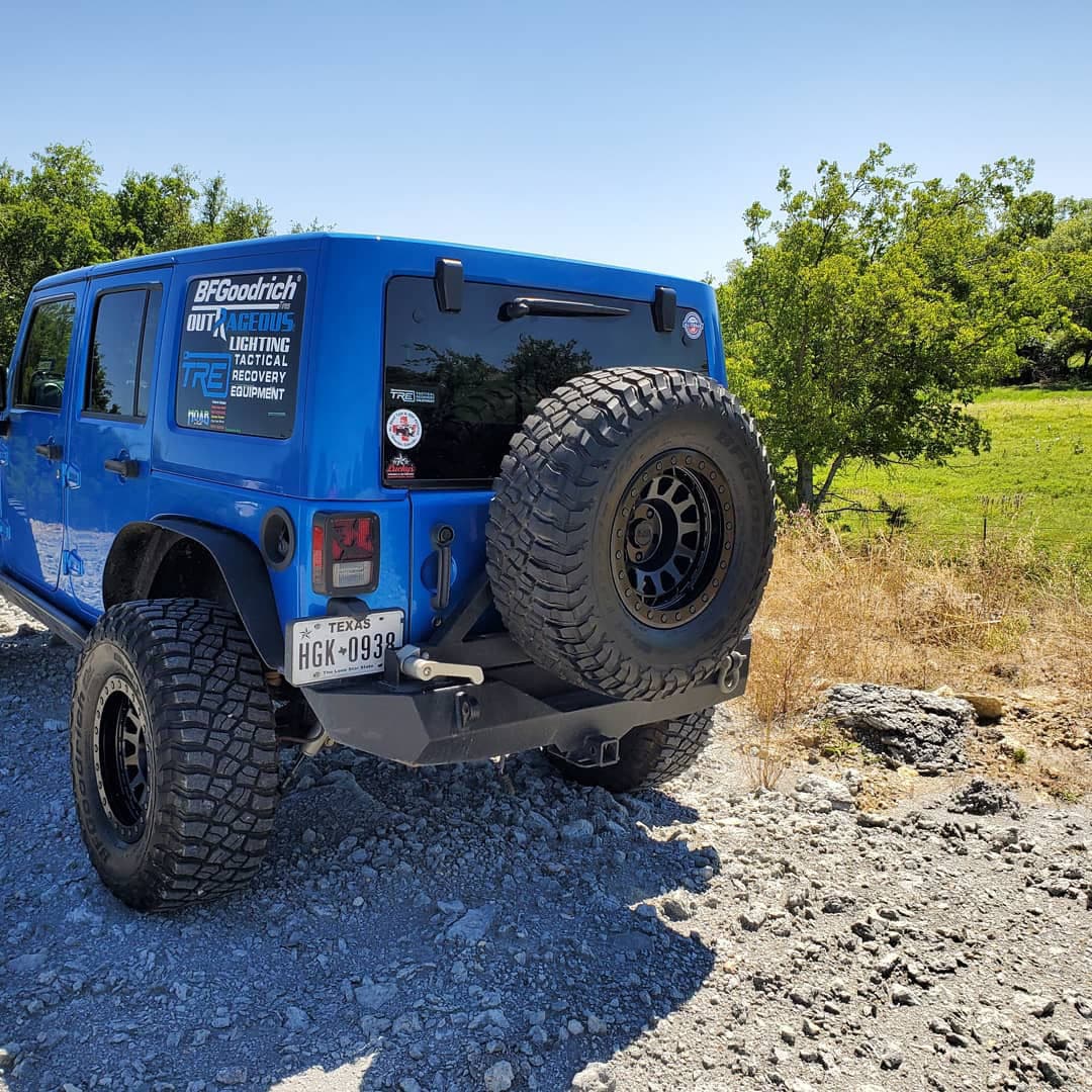 Rear view of 2016 Jeep Wrangler with wheels