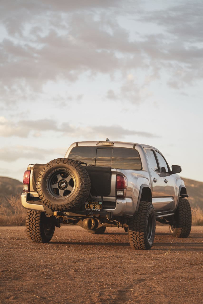 Rear view of 2016 Toyota Tacoma with wheels