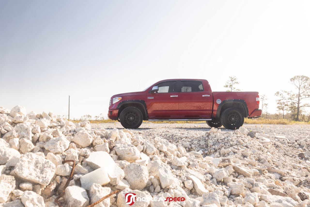 Interior of 2016 Toyota Tundra with custom wheels and tires