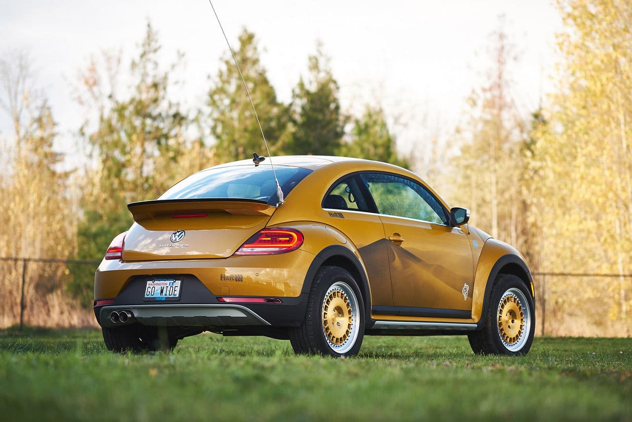 Side profile of 2016 Volkswagen Beetle with vehicle wraps