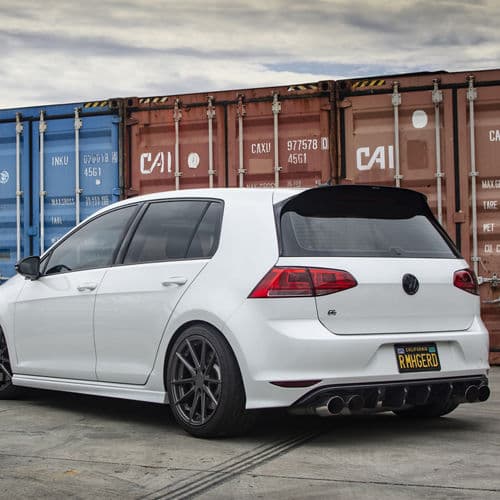 Rear view of 2016 Volkswagen Golf R with wheels