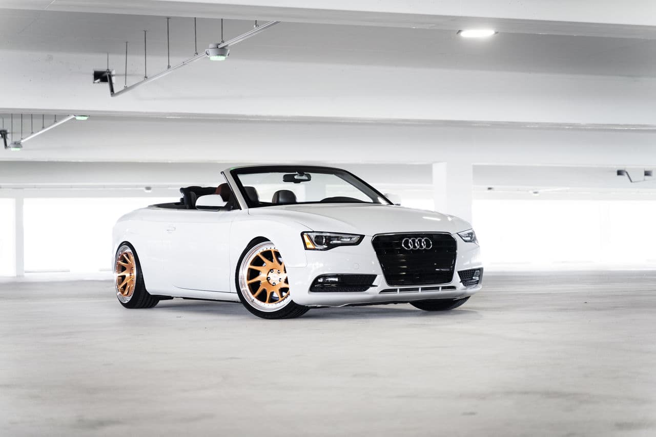 Side profile of 2017 Audi A5 with wheels