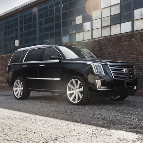 Interior of 2017 Cadillac Escalade with wheels