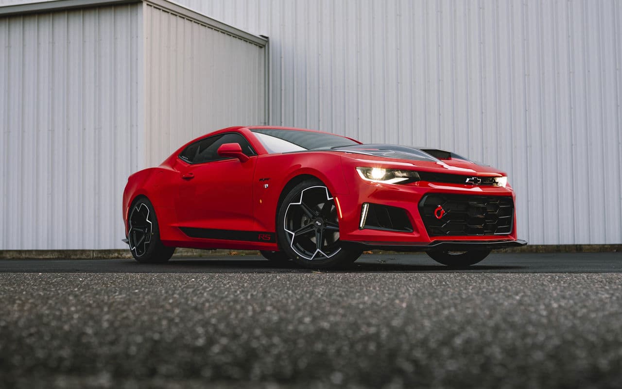 Detail view of 2017 Chevrolet Camaro with wheels