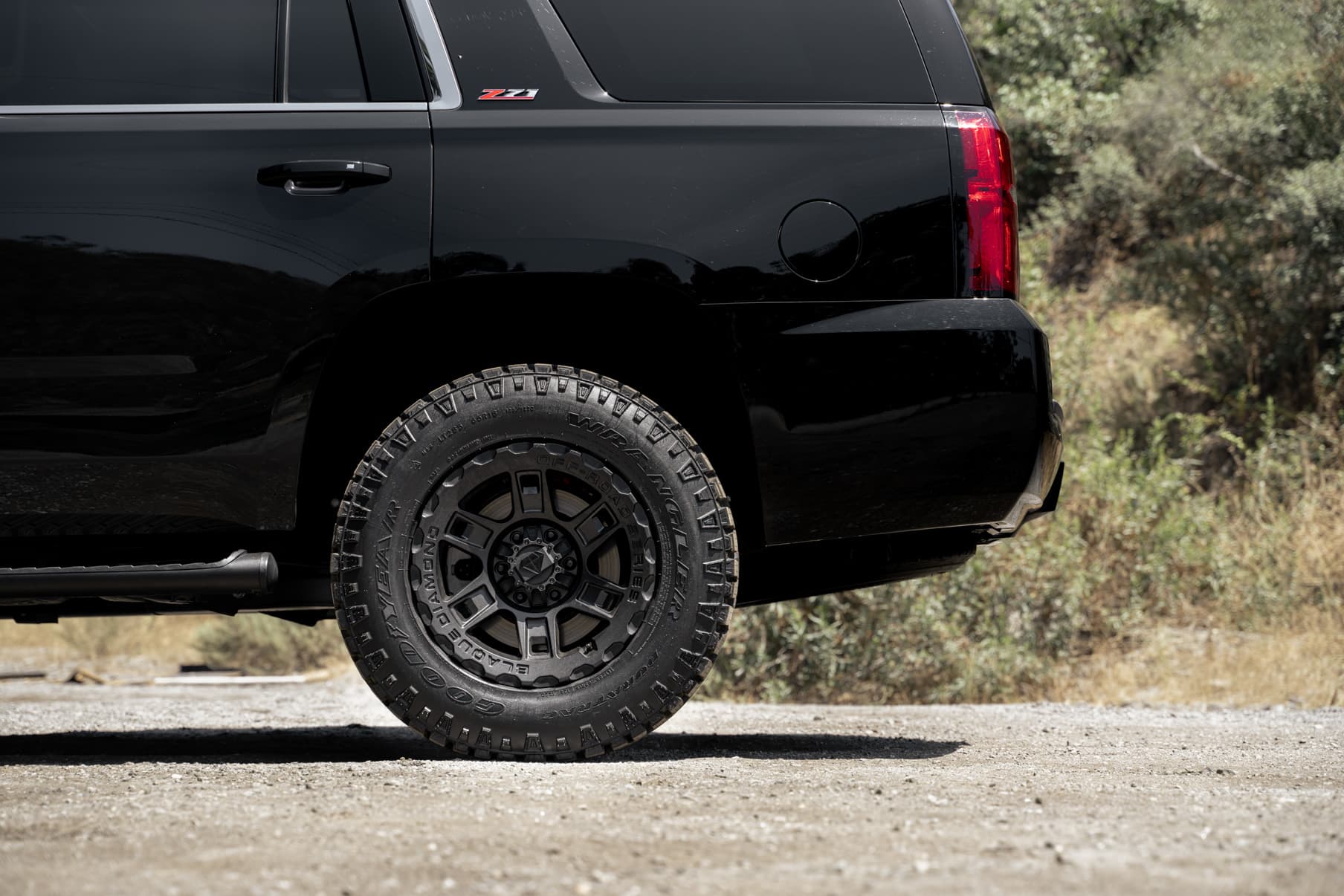 2017 Chevy Tahoe — tuner wheels, rear view