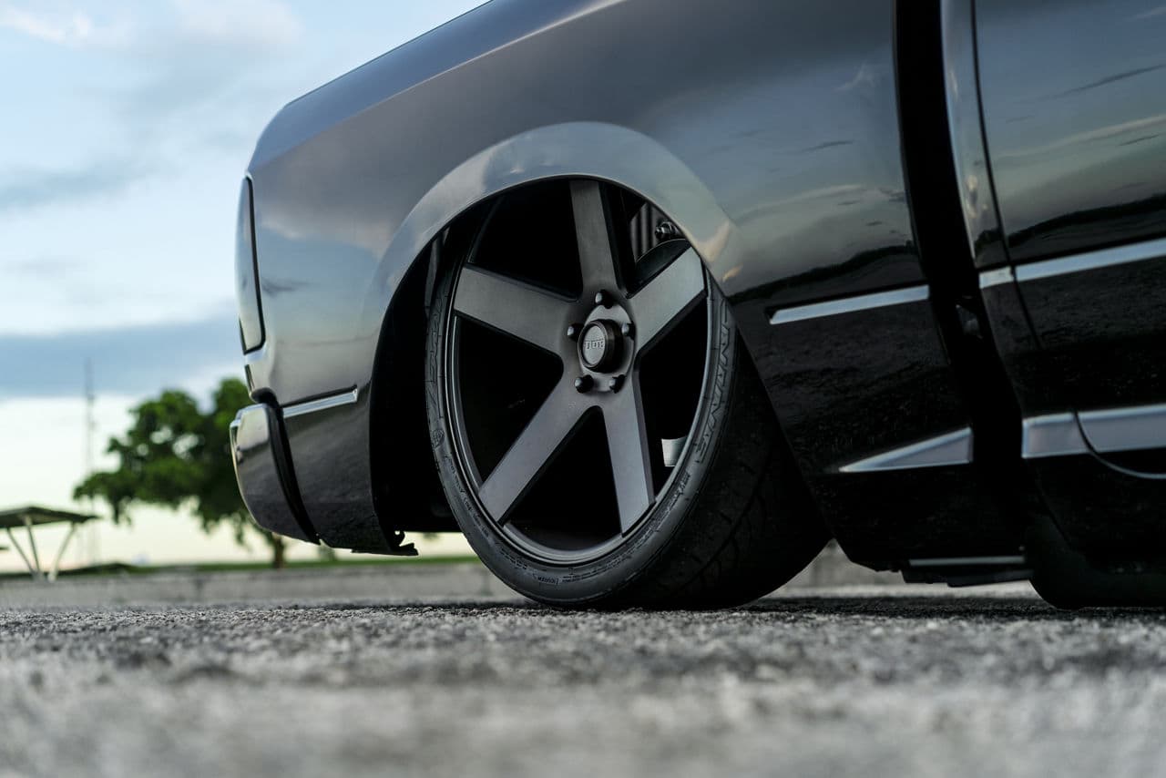 Rear view of 2017 Dodge Ram with wheels