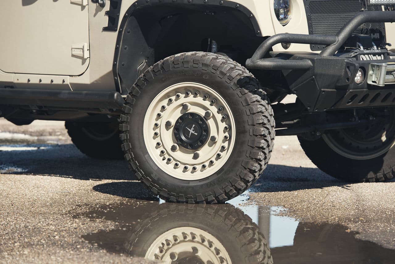 Rear view of 2017 Jeep Wrangler Rubicon with truck suv wheels