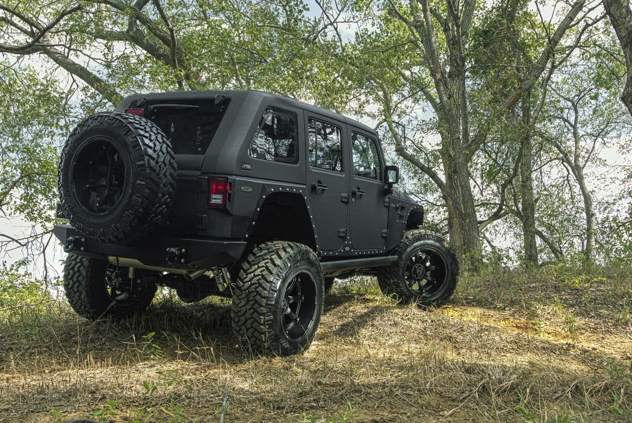 Side profile of 2017 Jeep Wrangler with wheels