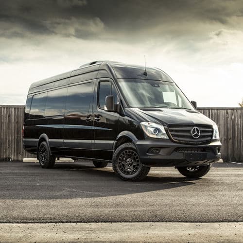 Interior of 2017 Mercedes-Benz Sprinter with truck suv wheels