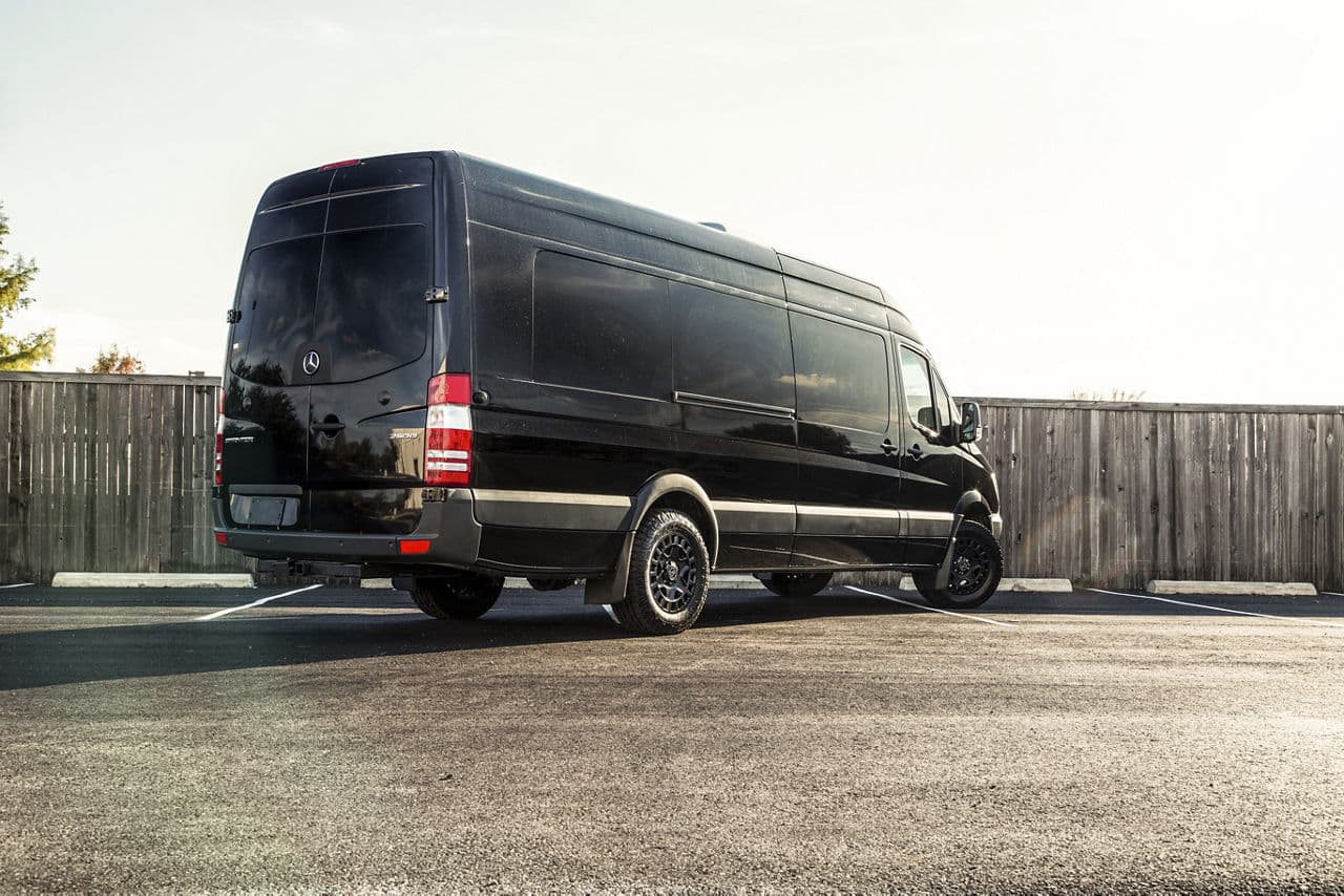 Rear view of 2017 Mercedes-Benz Sprinter with wheels