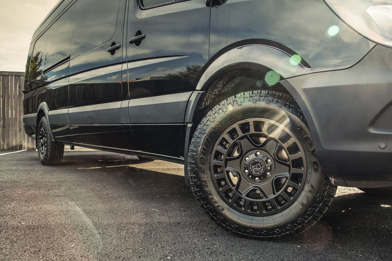 Interior of 2017 Mercedes-Benz Sprinter with wheels