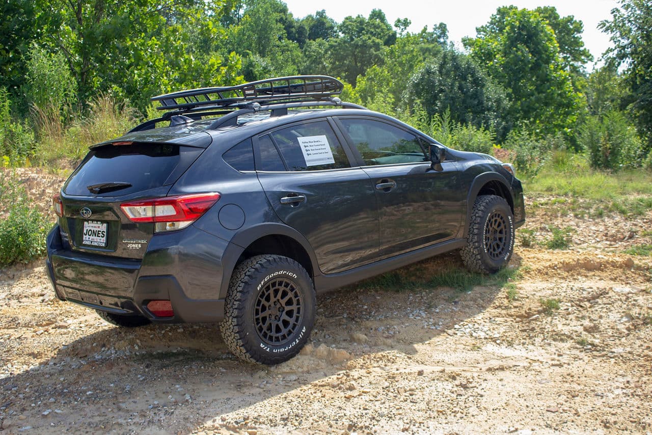 Rear view of 2017 Subaru Crosstrek with wheels