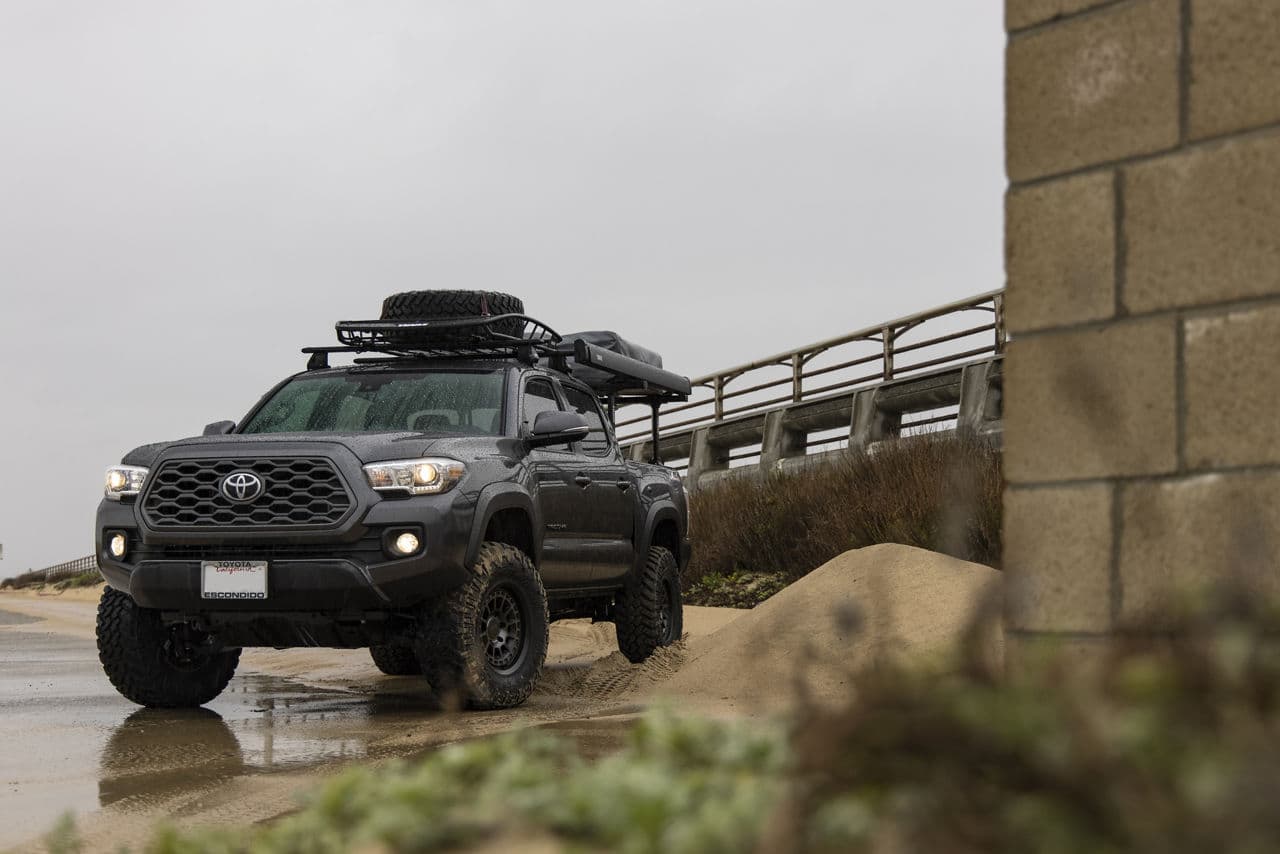 Rear view of 2017 Toyota Tacoma with truck suv wheels