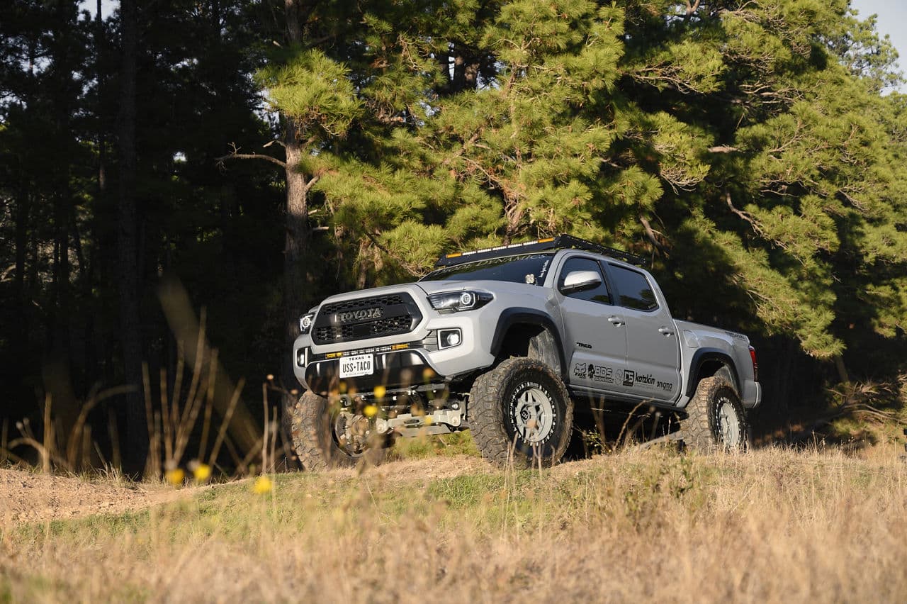 Rear view of 2017 Toyota Tacoma with wheels
