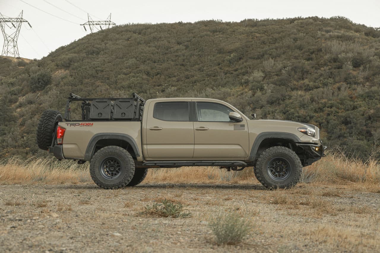 Side profile of 2017 Toyota Tacoma with wheels