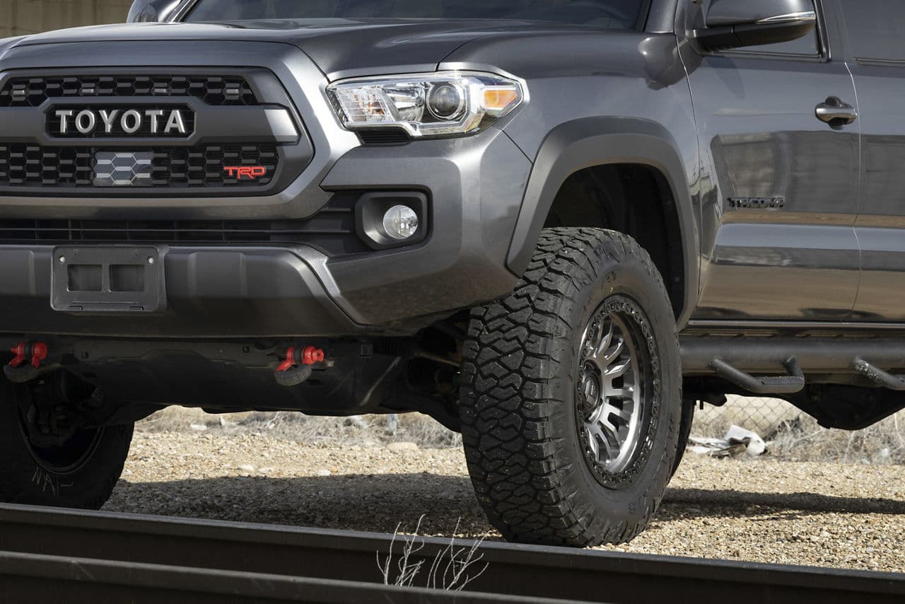 Rear view of 2017 Toyota Tacoma with wheels