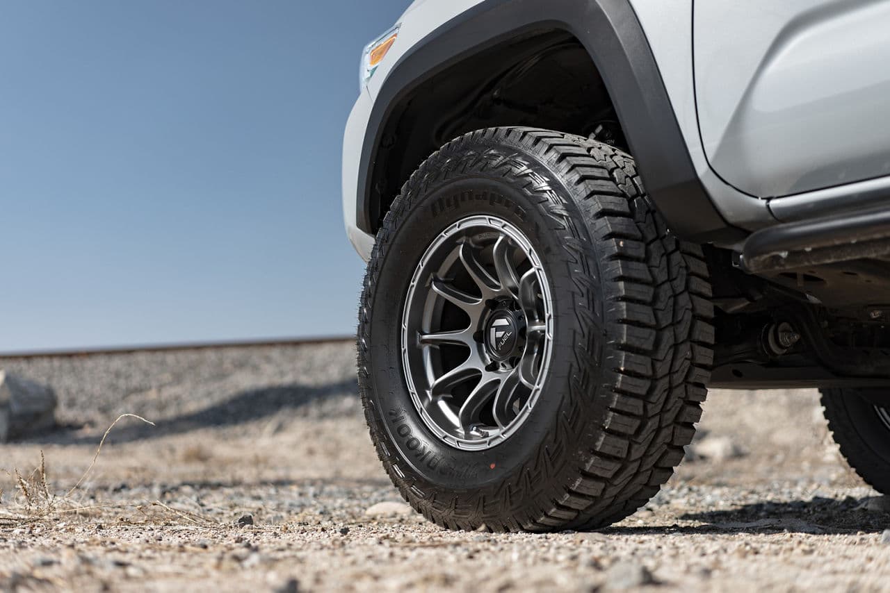 Rear view of 2017 Toyota Tacoma with wheels