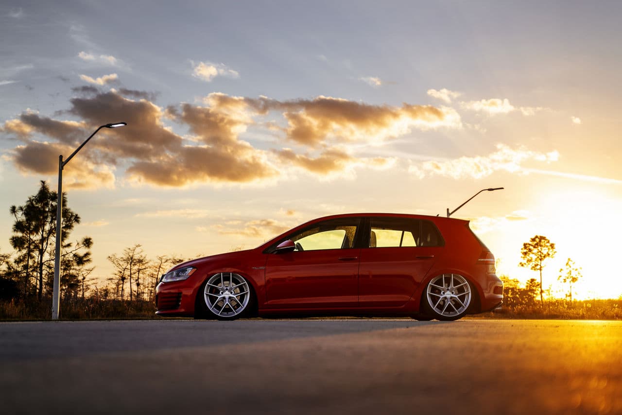 Rear view of 2017 Volkswagen Golf GTI with wheels