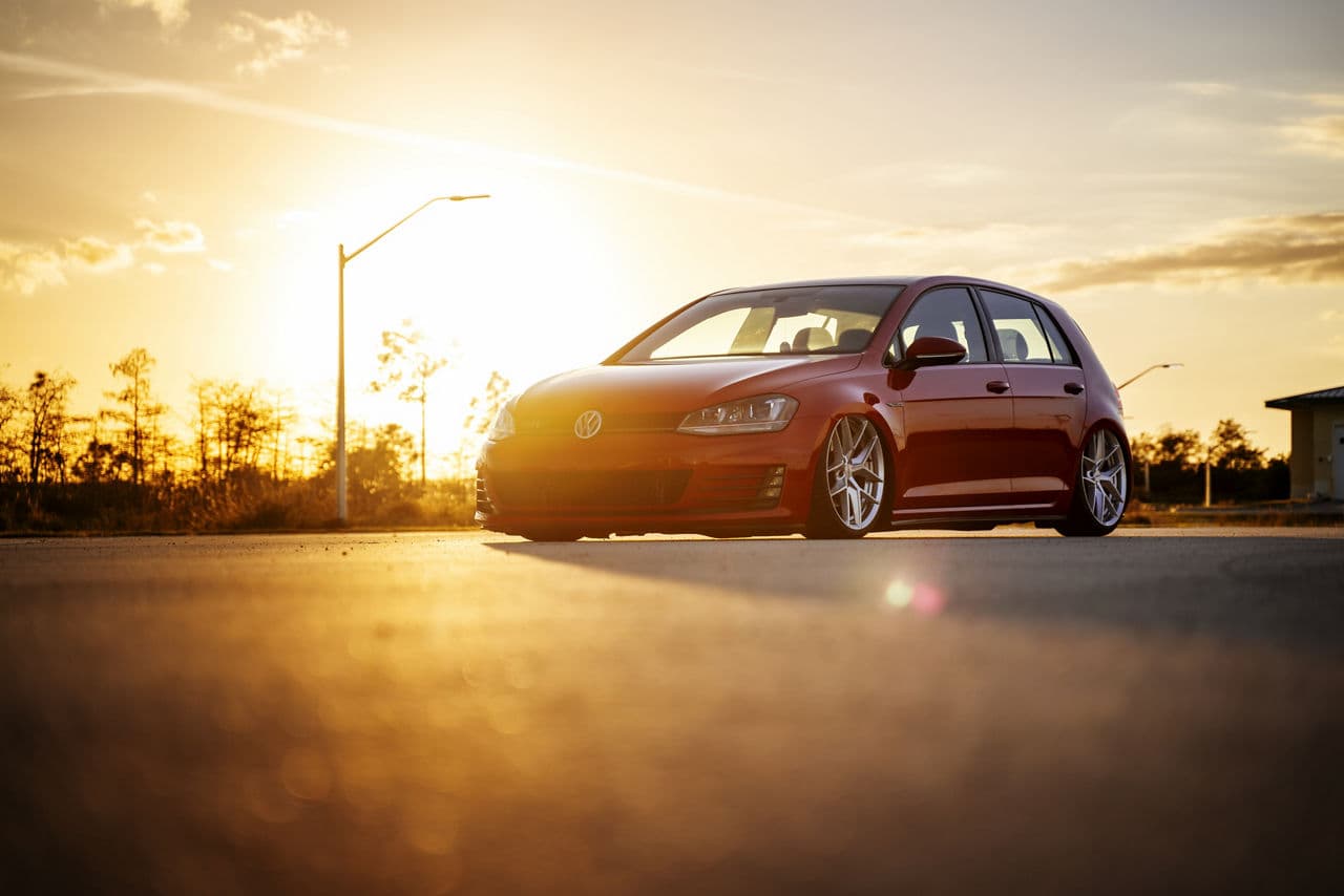 Interior of 2017 Volkswagen Golf GTI with wheels