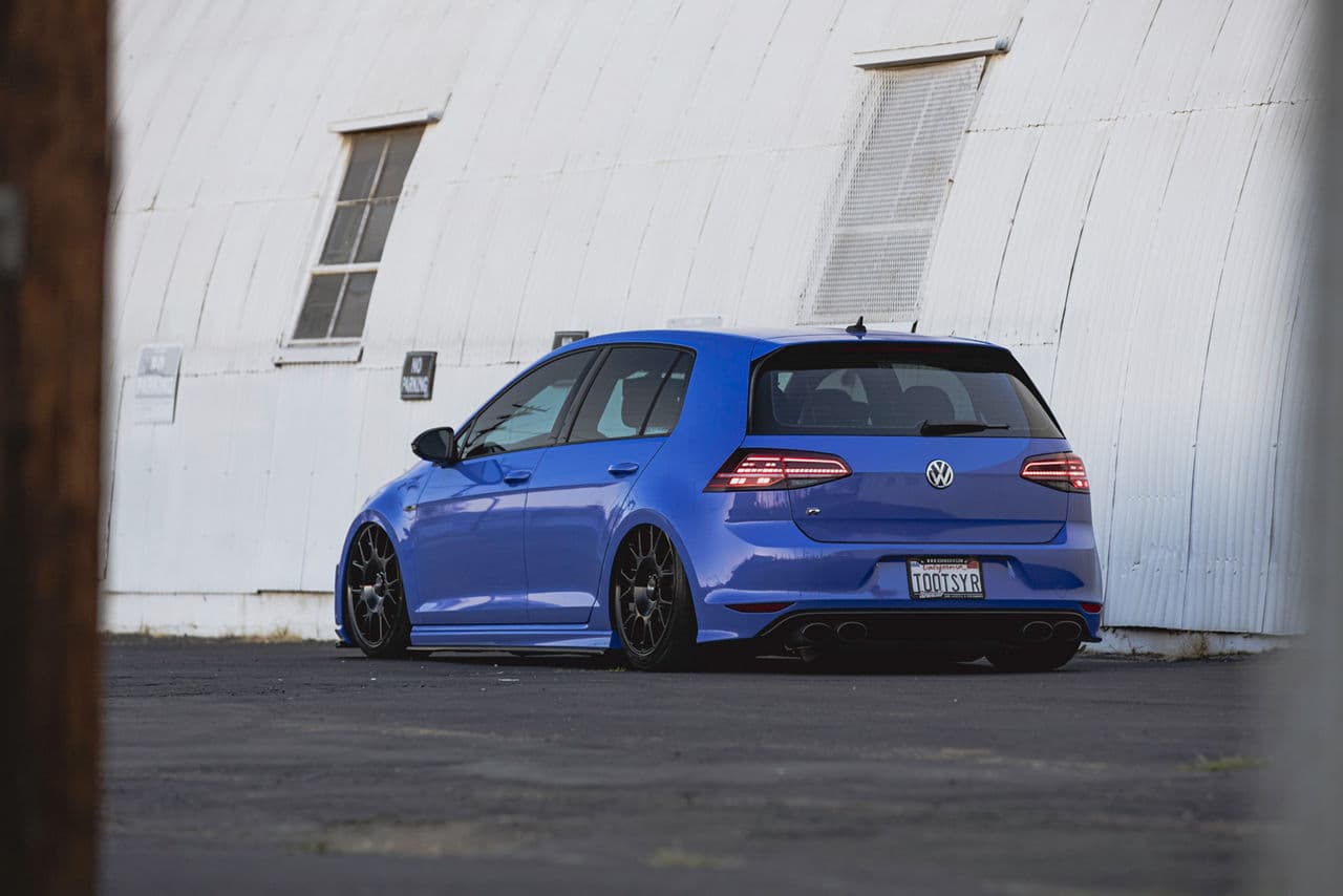 Rear view of 2017 Volkswagen Golf R with wheels