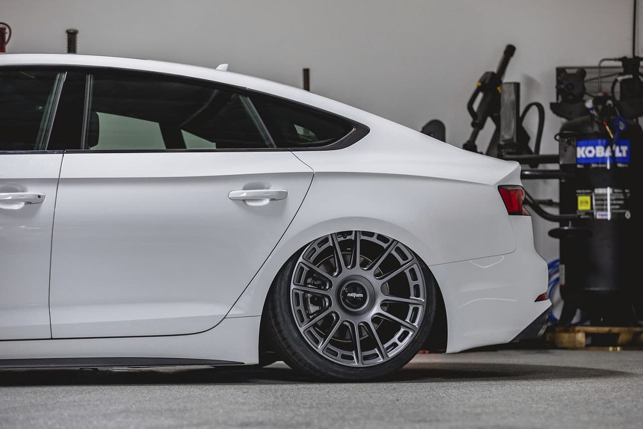 Rear view of 2018 Audi A5 with wheels