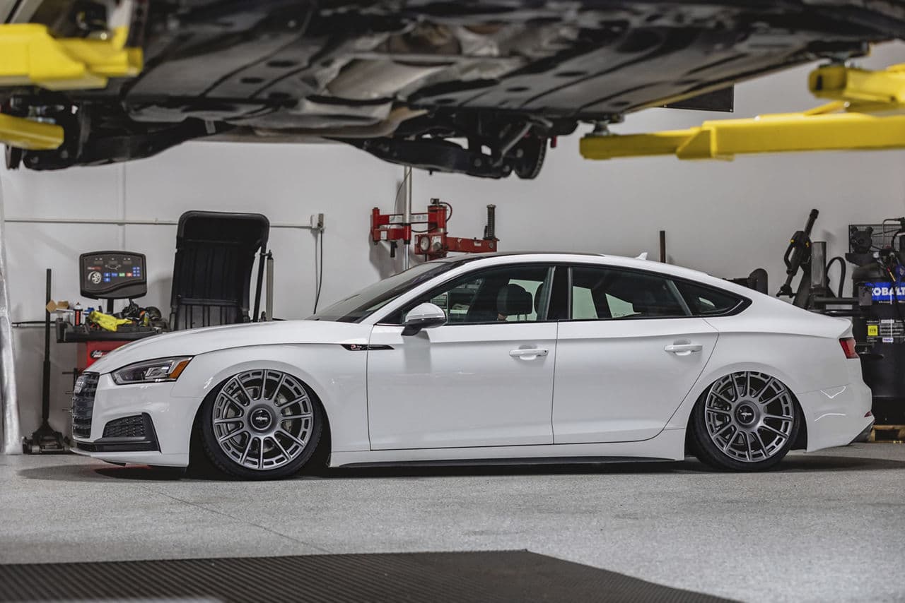 Interior of 2018 Audi A5 with wheels