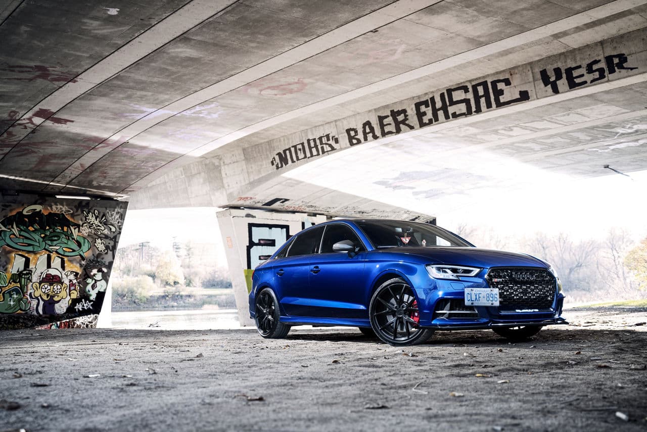 Front view of 2018 Audi S3 with wheels