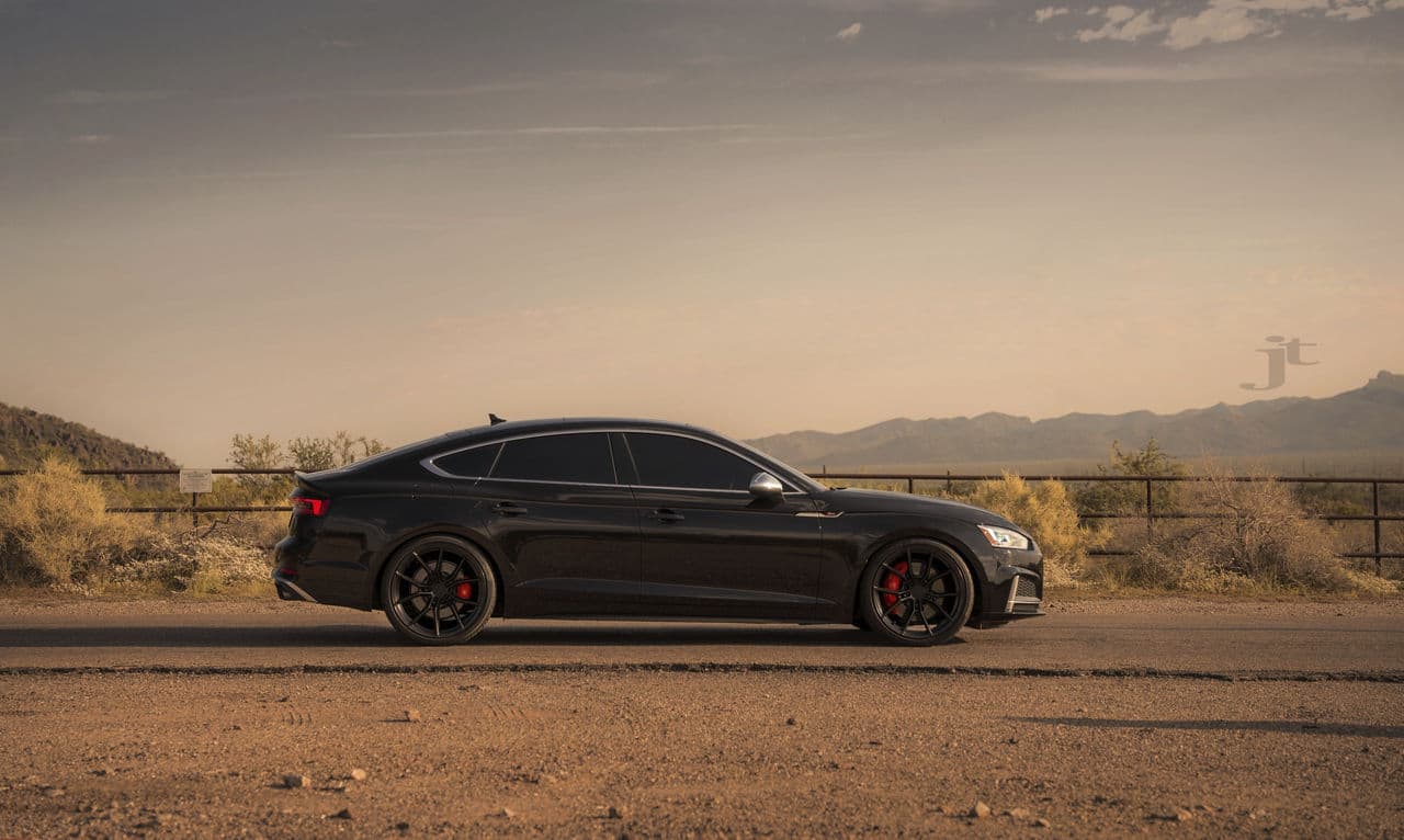Interior of 2018 Audi S5 with wheels